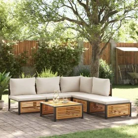 Gartensofa-Set mit 6-teiligen massiven Akazienholz-Kissen. von , Gartensets - Ref: Foro24-3214929, Preis: 676,62 €, Rabatt: %