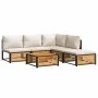 Gartensofa-Set mit 6-teiligen massiven Akazienholz-Kissen. von , Gartensets - Ref: Foro24-3214929, Preis: 676,58 €, Rabatt: %