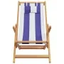Sillas de playa plegables 2 uds tela madera maciza azul blanco de , Sillas de jardín - Ref: Foro24-3214490, Precio: 148,24 €,...
