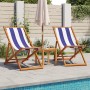 Faltbare Strandstühle, 2 Stück, Stoff Massivholz blau weiß von , Gartenstühle - Ref: Foro24-3214501, Preis: 118,82 €, Rabatt: %