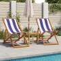 Sillas de playa plegables 2 uds tela madera maciza azul blanco by , Garden chairs - Ref: Foro24-3214501, Price: 116,16 €, Dis...