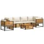 Gartensofa-Set mit 7-teiligen massiven Akazienholz-Kissen. von , Gartensets - Ref: Foro24-3214915, Preis: 935,10 €, Rabatt: %