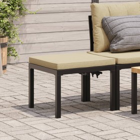 Gartenhocker mit schwarzer Pulverbeschichtung und Kissen aus Stahl. von , Hocker für den Außenbereich - Ref: Foro24-4008564, ...
