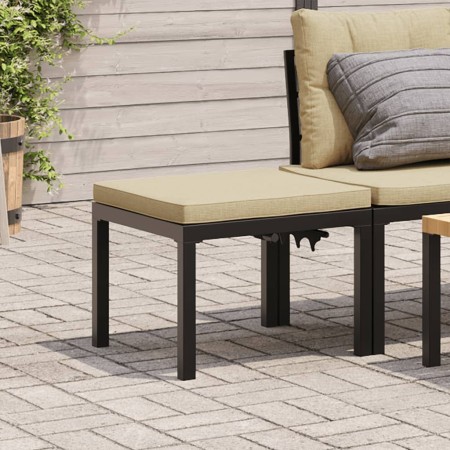 Gartenhocker mit schwarzer Pulverbeschichtung und Kissen aus Stahl. von , Hocker für den Außenbereich - Ref: Foro24-4008564, ...
