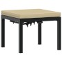 Taburete de jardín con cojín acero recubrimiento en polvo negro by , Outdoor ottomans - Ref: Foro24-4008564, Price: 58,90 €, ...