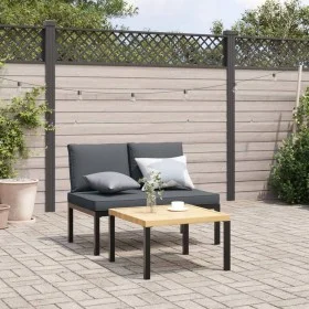 Banco de jardín con cojines aluminio negro by , garden benches - Ref: Foro24-4008570, Price: 166,10 €, Discount: %