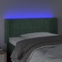 Cabecero con LED de terciopelo verde oscuro 83x16x78/88 cm