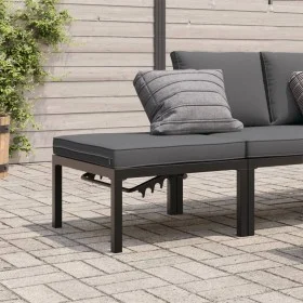 Banco de jardín con cojines aluminio negro by , Outdoor ottomans - Ref: Foro24-4008572, Price: 99,87 €, Discount: %