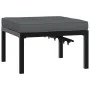 Banco de jardín con cojines aluminio negro de , Otomanas de exterior - Ref: Foro24-4008572, Precio: 103,12 €, Descuento: %