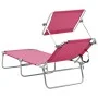 Klappbare Sonnenliege mit magentarosafarbenem Stahldach von vidaXL, Liegen - Ref: Foro24-310327, Preis: 69,19 €, Rabatt: %