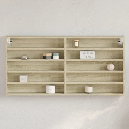 Vitrina de madera de ingeniería roble Sonoma 100x8,5x50 cm de , Estantes y estanterías - Ref: Foro24-847949, Precio: 37,89 €,...