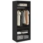 Schwarzer Holzschrank aus Ingenieurholz 80x50x200 cm von , Kleiderschränke - Ref: Foro24-3307694, Preis: 165,85 €, Rabatt: %