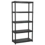 5-stöckiges Ablageregal aus schwarzem Kunststoff 91,5x45,7x185 cm von vidaXL, Industrieregale - Ref: Foro24-147686, Preis: 84...