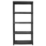 5-stöckiges Ablageregal aus schwarzem Kunststoff 91,5x45,7x185 cm von vidaXL, Industrieregale - Ref: Foro24-147686, Preis: 82...