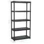 5-stöckiges Ablageregal aus schwarzem Kunststoff 91,5x45,7x185 cm von vidaXL, Industrieregale - Ref: Foro24-147686, Preis: 84...