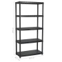 5-stöckiges Ablageregal aus schwarzem Kunststoff 91,5x45,7x185 cm von vidaXL, Industrieregale - Ref: Foro24-147686, Preis: 82...