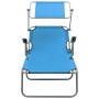 Sun lounger with steel awning blue steel by vidaXL, Loungers - Ref: Foro24-310336, Price: 88,20 €, Discount: %