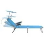 Tumbona con toldo de acero acero azul de vidaXL, Tumbonas - Ref: Foro24-310336, Precio: 87,01 €, Descuento: %