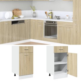 Armario inferior contrachapada color roble 40x46x81,5cm de , Armarios de cocina - Ref: Foro24-847493, Precio: 81,15 €, Descue...