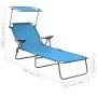 Sonnenliege mit Stahlmarkise, blauer Stahl von vidaXL, Liegen - Ref: Foro24-310336, Preis: 86,55 €, Rabatt: %