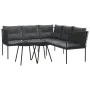 Sofá de jardín con cojines acero y textilene negro by , Garden sets - Ref: Foro24-3283740, Price: 352,59 €, Discount: %