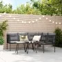 Sofá de jardín con cojines acero y textilene negro by , Garden sets - Ref: Foro24-3283740, Price: 352,59 €, Discount: %