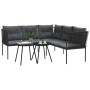 Gartensofa mit schwarzen Kissen aus Stahl und Textilene. von , Gartensets - Ref: Foro24-3283740, Preis: 357,06 €, Rabatt: %