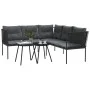 Sofá de jardín con cojines acero y textilene negro by , Garden sets - Ref: Foro24-3283740, Price: 352,59 €, Discount: %