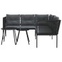 Gartensofa mit schwarzen Kissen aus Stahl und Textilene. von , Gartensets - Ref: Foro24-3283740, Preis: 357,06 €, Rabatt: %