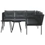 Sofá de jardín con cojines acero y textilene negro by , Garden sets - Ref: Foro24-3283740, Price: 352,59 €, Discount: %