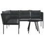 Sofá de jardín con cojines acero y textilene negro by , Garden sets - Ref: Foro24-3283740, Price: 352,59 €, Discount: %