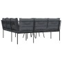 Gartensofa mit schwarzen Kissen aus Stahl und Textilene. von , Gartensets - Ref: Foro24-3283740, Preis: 357,06 €, Rabatt: %