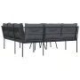 Sofá de jardín con cojines acero y textilene negro by , Garden sets - Ref: Foro24-3283740, Price: 352,59 €, Discount: %