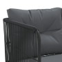 Gartensofa mit schwarzen Kissen aus Stahl und Textilene. von , Gartensets - Ref: Foro24-3283740, Preis: 357,06 €, Rabatt: %
