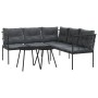 Sofá de jardín con cojines acero y textilene negro by , Garden sets - Ref: Foro24-3283742, Price: 352,44 €, Discount: %