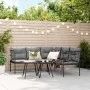 Gartensofa mit schwarzen Kissen aus Stahl und Textilene. von , Gartensets - Ref: Foro24-3283742, Preis: 366,47 €, Rabatt: %