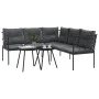 Gartensofa mit schwarzen Kissen aus Stahl und Textilene. von , Gartensets - Ref: Foro24-3283742, Preis: 366,47 €, Rabatt: %