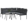 Sofá de jardín con cojines acero y textilene negro by , Garden sets - Ref: Foro24-3283742, Price: 352,44 €, Discount: %