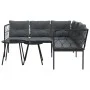 Gartensofa mit schwarzen Kissen aus Stahl und Textilene. von , Gartensets - Ref: Foro24-3283742, Preis: 366,47 €, Rabatt: %