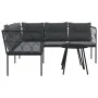 Gartensofa mit schwarzen Kissen aus Stahl und Textilene. von , Gartensets - Ref: Foro24-3283742, Preis: 366,47 €, Rabatt: %