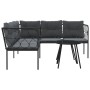 Sofá de jardín con cojines acero y textilene negro by , Garden sets - Ref: Foro24-3283742, Price: 352,44 €, Discount: %