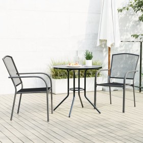 Sillas jardín apilables 3 pzas acero recubrimiento polvo gris by , Garden sets - Ref: Foro24-3283756, Price: 216,42 €, Discou...