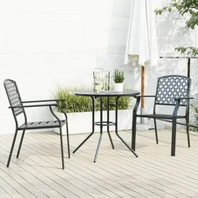 Sillas jardín apilables 3 pzas acero recubrimiento polvo gris by , Garden sets - Ref: Foro24-3283768, Price: 242,51 €, Discou...
