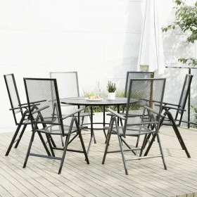 Set de sillas jardín reclinables 7 piezas acero antracita by , Garden sets - Ref: Foro24-3283763, Price: 444,36 €, Discount: %