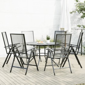 Set de sillas jardín reclinables 7 piezas acero antracita by , Garden sets - Ref: Foro24-3283763, Price: 465,81 €, Discount: %