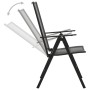Set aus 7 Gartenstühlen mit verstellbarer Rückenlehne, aus anthrazitfarbenem Stahl. von , Gartensets - Ref: Foro24-3283763, P...