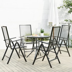 Set aus 5 verstellbaren Gartenstühlen aus anthrazitfarbenem Stahl von , Gartensets - Ref: Foro24-3283761, Preis: 294,19 €, Ra...