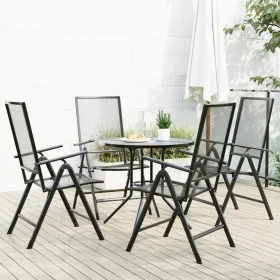 Set de sillas jardín reclinables 5 piezas acero antracita by , Garden sets - Ref: Foro24-3283761, Price: 285,68 €, Discount: %
