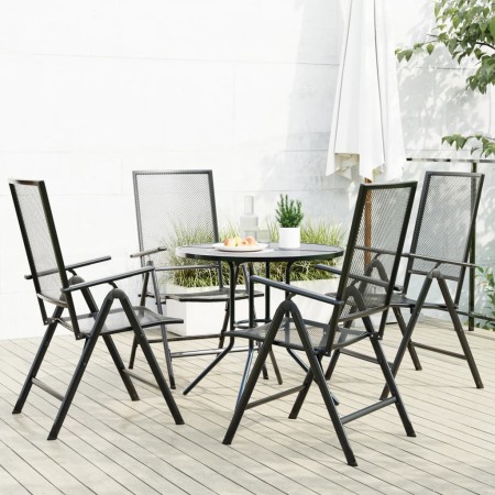 Set aus 5 verstellbaren Gartenstühlen aus anthrazitfarbenem Stahl von , Gartensets - Ref: Foro24-3283761, Preis: 294,19 €, Ra...