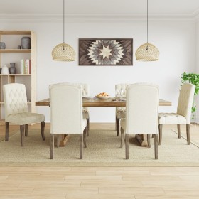 Sillas de comedor 6 unidades tela con apariencia de lino beige by , dining chairs - Ref: Foro24-3309176, Price: 898,82 €, Dis...